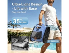 Rosmena Robotic Pool Cleaner Vacuum for Inground Pools Up to 2100 Sq.ft, 190 Min