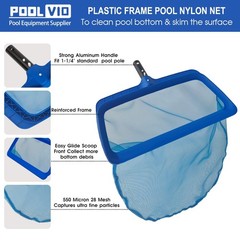 Professional Pool Net Upgraded Self-Repair Heavy Duty Nylon Mesh Pool Skimm