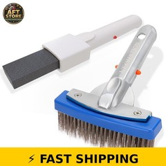 NEOHATION Pool Pumice Stone & 5&Prime; Stainless Steel Brush Set