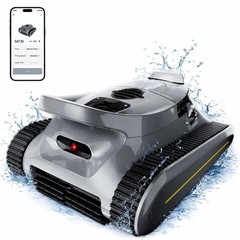 Seauto Cordless Robotic Pool Cleaner for Inground pools Wall- Waterline Cleaning