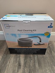Mainstays Pool Vacuum Kit 2-Piece 25ft UV-Resistant Hose+Swivel Head 1.25&Prime;/1.5&Prime;