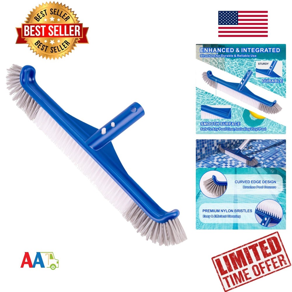 17.5&Prime; Pool Brush Head for Inground & Above-Ground Pools Wall & Floor Cleaning