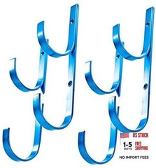 Swimming Pool Aluminum Pole Hanger Set, Blue, 2-Pack (4 Hooks), for 2PK-Blue