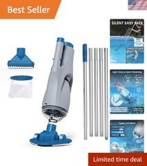 Waterproof Handheld Pool Cleaner with Extra Brush Heads – 20ft Capacity