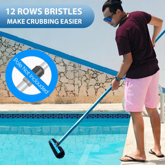 20&Prime; Wide Pool Brush Head Heavy Duty Cleaning 12-Rows Soft Bristles Brushes Vinyl