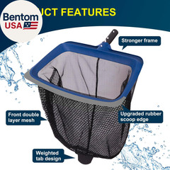 Deluxe Swimming Pool Cleaning Kit Including Pool Skimmer Net with Rubber Edge, 1