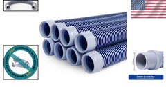 Heavy Duty Pool Cleaner Hose – 8 Piece 26ft, Flexible Polypropylene, Gray/Blue