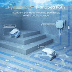 Hydro 3S Cordless Robotic Pool Vacuum for Inground Pools, 4 Cleaning Modes