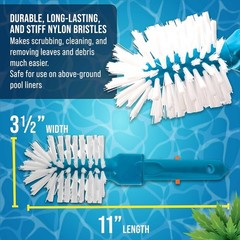 Pool Brush Head for Inground Pools, Hot Tub, Spa – Corner and Step Pool Scrub…