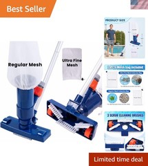 Effortless Cleaning Pool Vacuum – Non-Electric Design with 2 Bag Options