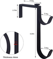 Heavy Duty Pool Pole Hangers Adjustable Hooks Poles Hoses Skimmers Black Fence
