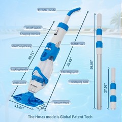 Wireless Handheld Pool Vacuum with Powerful Suction & 80min Long-lasting Charge