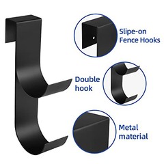 codree Pcs Pool Fence Hooks for Pool Equipment- Black Heavy Duty 2 Black-2