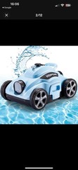 Robotic Pool Cleaner 110 Mins Auto-Parking Rechargeable Automatic 50 Feet Blue