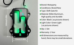 Shifter Gate for Kawasaki KRX 1000/KRX 1000 4, Black Anodized Shift Gate Green