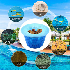 100 Pack Blue Pool Skimmer Socks Fine Mesh for Pool Cleaning
