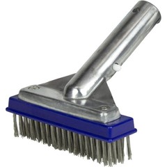 Inch Pool Algae Brush, Stainless Steel, Heavy-Duty Aluminum Back