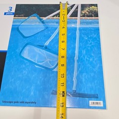 Mainstays Pool Maintenance Kit 3 Piece Wall Brush Leaf Skimmer Rake