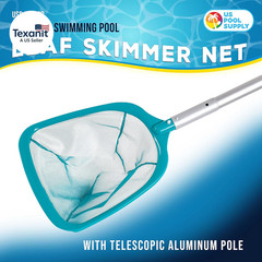 11.5 Foot Swimming Pool Leaf Skimmer Net with Telescopic Aluminum Pole, 8 Sectio