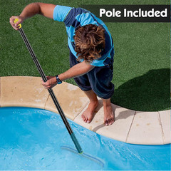 72&Prime; long pole Swimming Pool clean Brush with 18&Prime; wide Brush Head Nylon Bristles