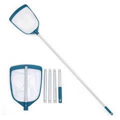 Pool Skimmer Net with Adjustable Pole Leaf Rake for Hot Tubs Spas Fountains