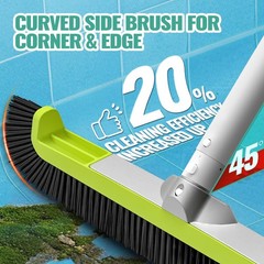 18&Prime; Pool Brush Head for Cleaning Swimming Pool Walls, Curved Ends HighEfficie…