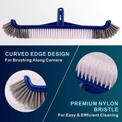 17.5 in Blue Pool Brush Head for Inground & Above-Ground Pools, Durable Clean…