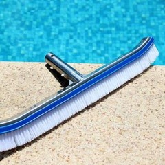 17&Prime; Curved Wall Floor Brush Aluminum Back for In/Above Ground Swimming Pool