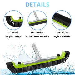 20” Pool Brush Head for Cleaning Walls,Heavy Duty Inground/Above Ground Swimm…