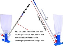Effortless Pool Cleaning Jet Vacuum – 57&Prime; Poles, No Electric Power Required