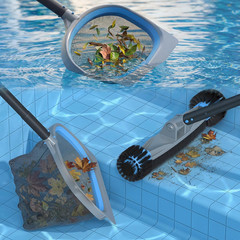 3-In-1 Deluxe Swimming Pool Cleaning Kit – Includes Pool Brush with Detachable S