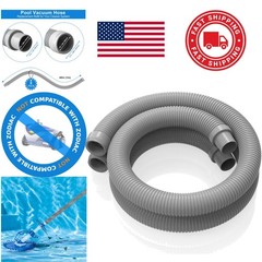 Spiral Wound Pool Vacuum Hose 40 Inch 2 Pack Gray Strong Lightweight Material