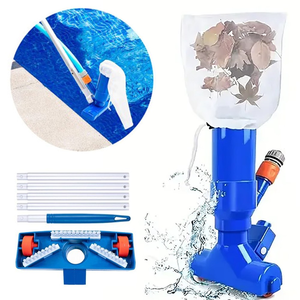 Swimming Pool Jet Cleaner 5Section Pole Ground Spa Pond Fountain Handheld Vacuum