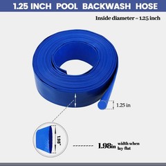Industrial Grade 50ft Blue PVC Discharge Hose for Pools – Leak-Resistant
