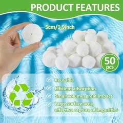 MAQIHAN 50PCS Pool Filter Balls for Sand-Filter – Dry Sand White