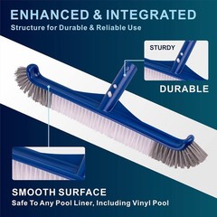 17.5 in Blue Pool Brush Head for Inground & Above-Ground Pools, Durable Clean…