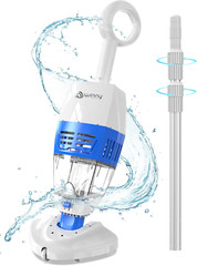 (2024 Upgraded) Pool Vacuum for above Ground Pools with Telescopic Pole, Recharg