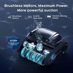 2026 WYBOT Wall Climbing Pool Vacuum Cleaner Solar Powered Robotic 3,229 sq.ft