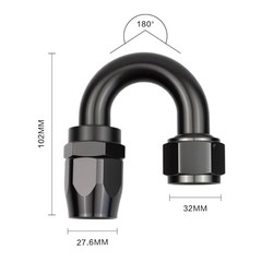 180 Degree Aluminum Swivel Hose End Fitting for Braided CPE Fuel 12AN 180Degree
