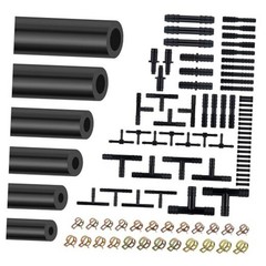 6PCS 5Ft Silicone Vacuum Hose Automotive Set,Vacuum Line With 24pcs Hose Clamps