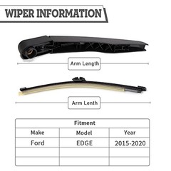 Rear Wiper Arm & Blade Kit, Exact-Fit Replacement for ford edge 2015-2024