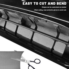 Car Grille Mesh, 40&Prime; × 13&Prime; Multi Functional Auto Aluminum Grill Mesh with 4×8mm