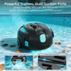 Obito H1 Robotic Pool Cleaner Cordless Dual Suction Automatic Bottom Cleaner