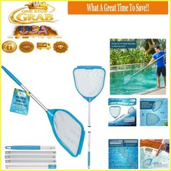 Pool & Spa Skimmer Net with Telescoping Pole 32&Prime;-5ft Fine Mesh Pool Cleaner