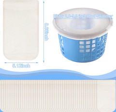 100 Pack Pool Skimmer Socks Filter Saver for Pool Filters