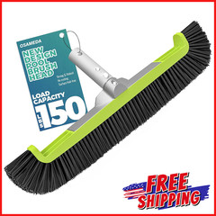 18&Prime; BRUSH HEAD SWIMMING POOL CLEANER Curved Ends Tile Flooring Glass Scrubber