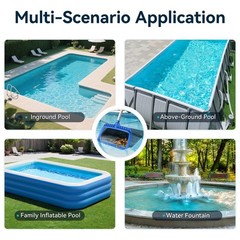 Pool Skimmer Net Heavy Duty Diamond Mesh Leaf Rake for Debris 15.5in Basket