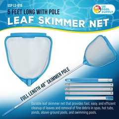 5ft Handheld Spa, Hot Tub, Swimming Pool Cleaning Net & Pole – Fine Mesh Netting
