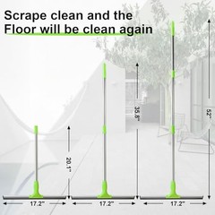 17.2&Prime;Professional Floor Scrubber Shower Squeegee,Double Flexible Rubber