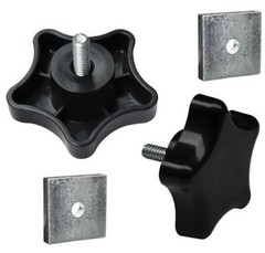 901022 Camper RV Awning Brace Knob with Clamp & Nut Kit, Fit for 2 Pcs